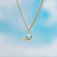 Fassung als Planet aus Messing mit 18k Goldbeschichtung...