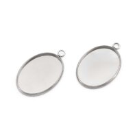 ovale Fassung aus 304 Edelstahl 25 x 18 mm 2 Stück