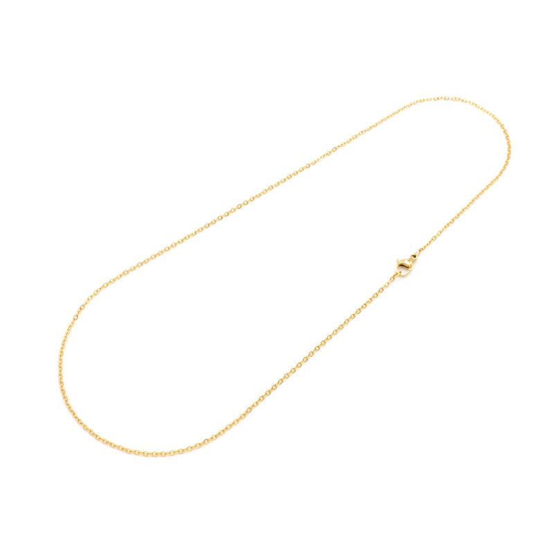 Feine Halskette aus Edelstahl mit 18K IP-Goldbeschichtung, 45 cm, 1 Stück