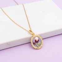 Feine Halskette aus Edelstahl mit 18K...