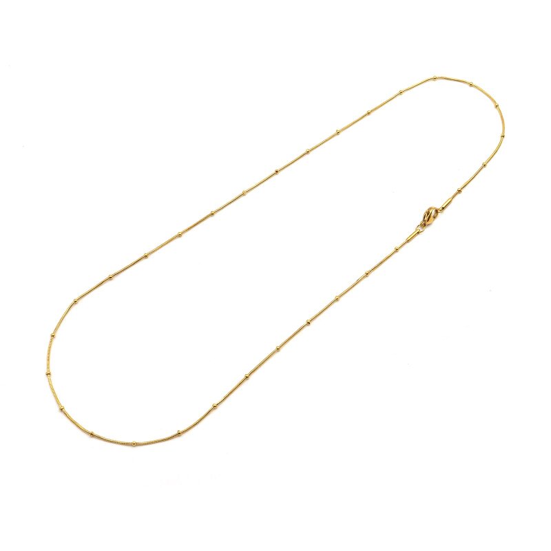 Schlangenkette mit Kugeln 1,9 mm Edelstahl 18k vergoldet 50 cm 1 Stück