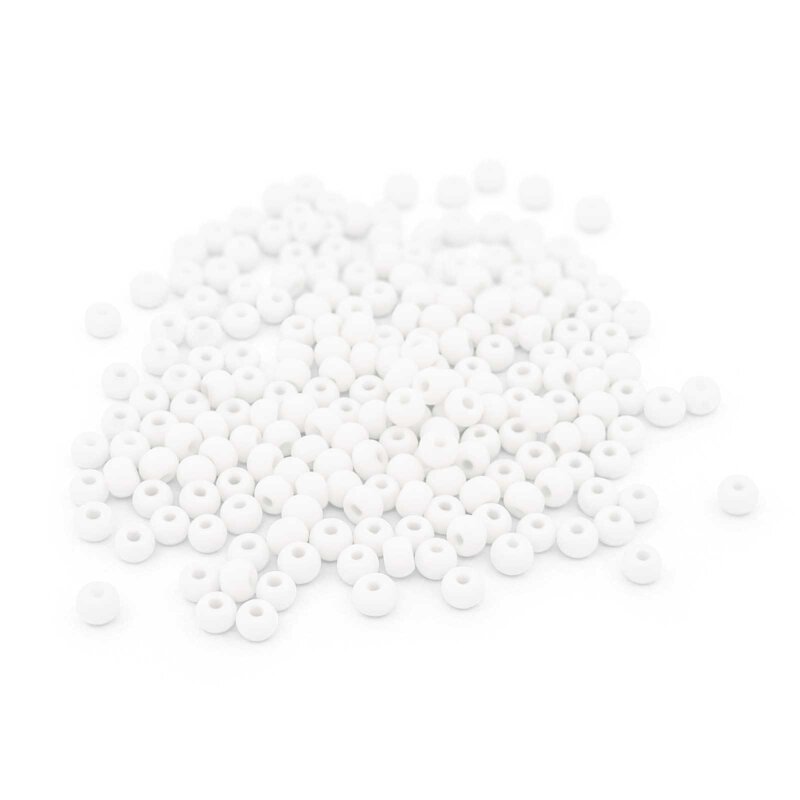 Glasperlen opak in Weiß 4 x 3 mm 200 Stück