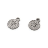 Anhänger mit Sternmotiv aus 304 Edelstahl 13 x 10 mm...