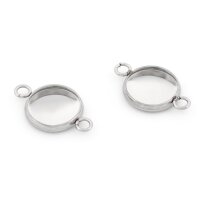 Fassung als Verbinder für 10 mm Cabochons aus 304...
