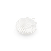 Medaillon als Muschel aus Messing 23 mm in Silberfarben...