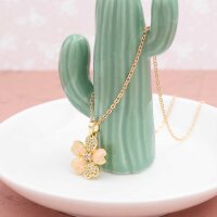 Anhänger als Blüte aus Messing mit 18k...