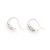 Zirkoniabesetzter Ohrhaken aus Messing 16 mm mit 18K...
