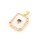 Zirkonia und Perlmutt Anhänger 20x15 mm aus Messing mit 18k Goldbeschichtung