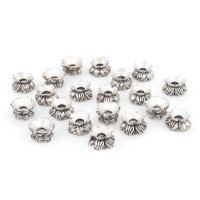 Perlkappen beidseitig in antik silberfarben 9 mm 20...