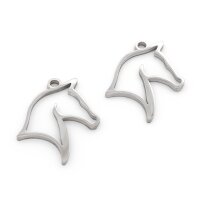 Anhänger Pferd  25x20mm aus 201 Edelstahl 2 Stück