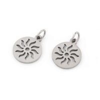 Anhänger 14 mm mit Sonnensymbol aus 304 Edelstahl 2...