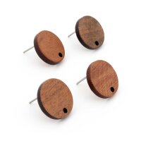 Ohrstecker 15 mm aus Walnussholz mit 304 Edelstahl Pin 4...
