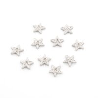 Glasmedaillon-Einleger Sterne 6 mm mit Strasssteinfassung...