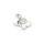 Anhänger Elefant 13 mm - Messing in Platinfarben ionenbeschichtet
