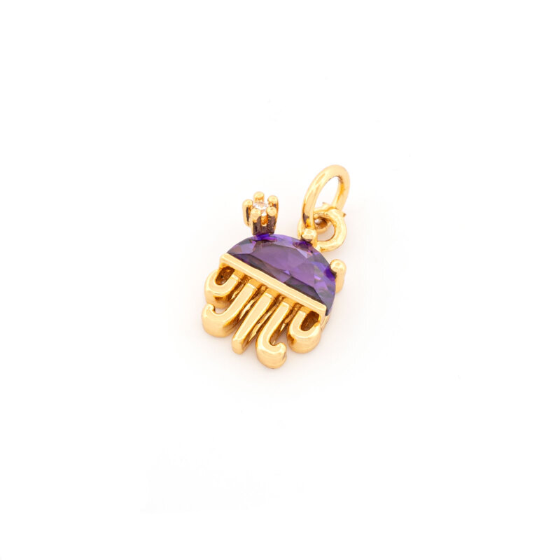 Anhänger Qualle mit Zirkonia, 18K vergoldet, langanhaltend beschichtet, 1 Stück