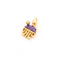 Anhänger Qualle mit Zirkonia, 18K vergoldet,...