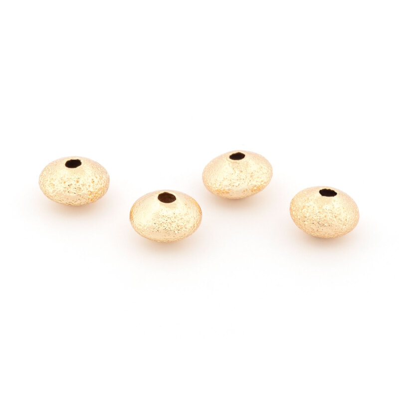 Zwischenperlen 7 x 4,5 mm aus Messing goldfarben beschichtet 4 Stück