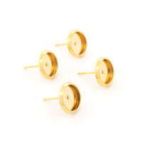 Ohrstecker aus Messing mit 8 mm Fassung 24K...
