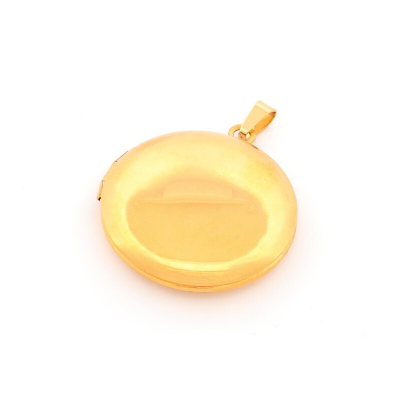 Medaillon aus Edelstahl in Goldfarben 31 x 27  mm