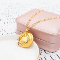 Medaillon aus Edelstahl in Goldfarben 31 x 27  mm