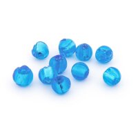 handgemachte Lampworkperlen in Blau mit Silberfolie 8 mm...