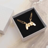 Partnerhalsketten aus Messing mit Controller in Goldfarben