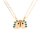 Partnerkette mit Dinosaurier und Zirkonia in Goldfarben