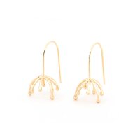 Ohrhaken Blüte Messing 18K vergoldet für 10mm...