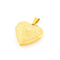 Herz-Medaillon aus 316 Edelstahl mit 18K Goldbeschichtung...