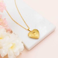 Herz-Medaillon aus 316 Edelstahl mit 18K Goldbeschichtung...