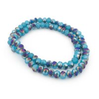 Glasschliffperlen 6 mm in Jeansblau mit Holoeffekt 1 Strang