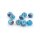 Glasschliffperlen 6 mm in Jeansblau mit Holoeffekt 1 Strang