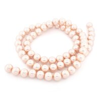 Glaswachsperlen in Beige 12 mm 1 Strang