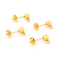 Ohrstecker mit Öse aus 304 Edelstahl 18K Gold PVD...
