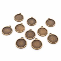 doppelseitige Fassungen für 16 mm Cabochons in antik...