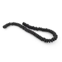 Lavasteinperlen als Rondell in Schwarz 6 x 3 mm 1 Strang