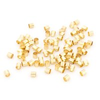 Quetschperlen aus Messing in Goldfarben beschichtet 2,5 x...