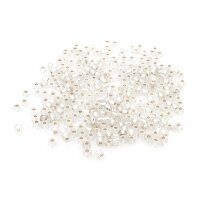 Rocailles Perlen klar mit Silberfolie 4 x 3 mm 20 Gramm