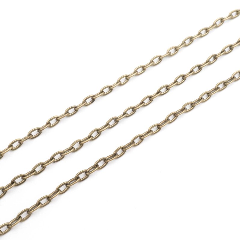 Ankerkette 6,7 x 4 mm mit flachen Gliedern in antik Bronze beschichtet 2 Meter