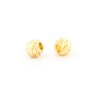 Geriffelte Zwischenperle 4 mm aus Messing mit 18K...