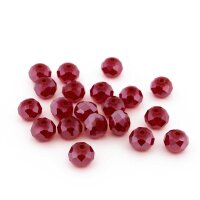Glasschliffperlen Rondell Weinrot 10x8 mm 20 Stück