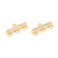 Zirkonia-Verteiler aus Messing 16,5 mm mit 14K...
