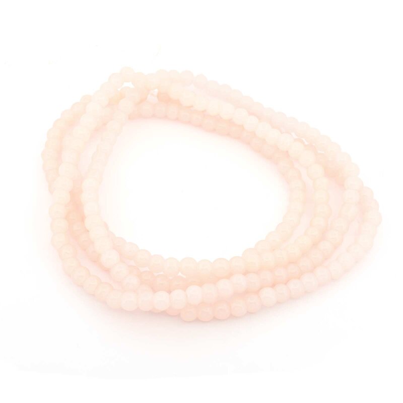 Glasperlen als Jadeimitat in zartem Rosa 4 mm 1 Strang