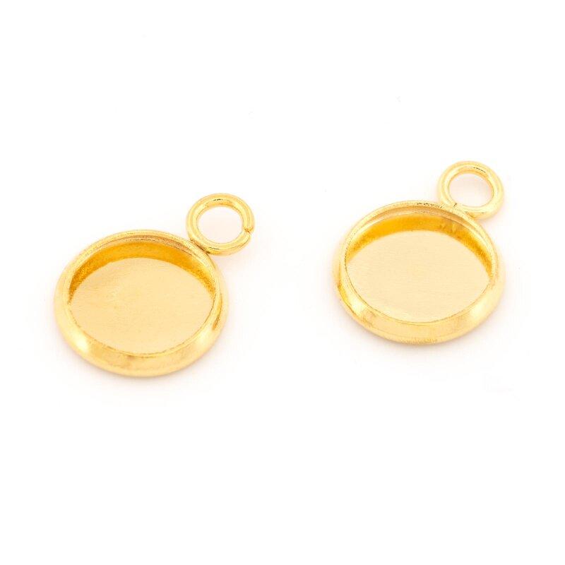 Fassungen mit Öse für 8 mm Cabochons mit 18k Goldbeschichtung 2 Stück