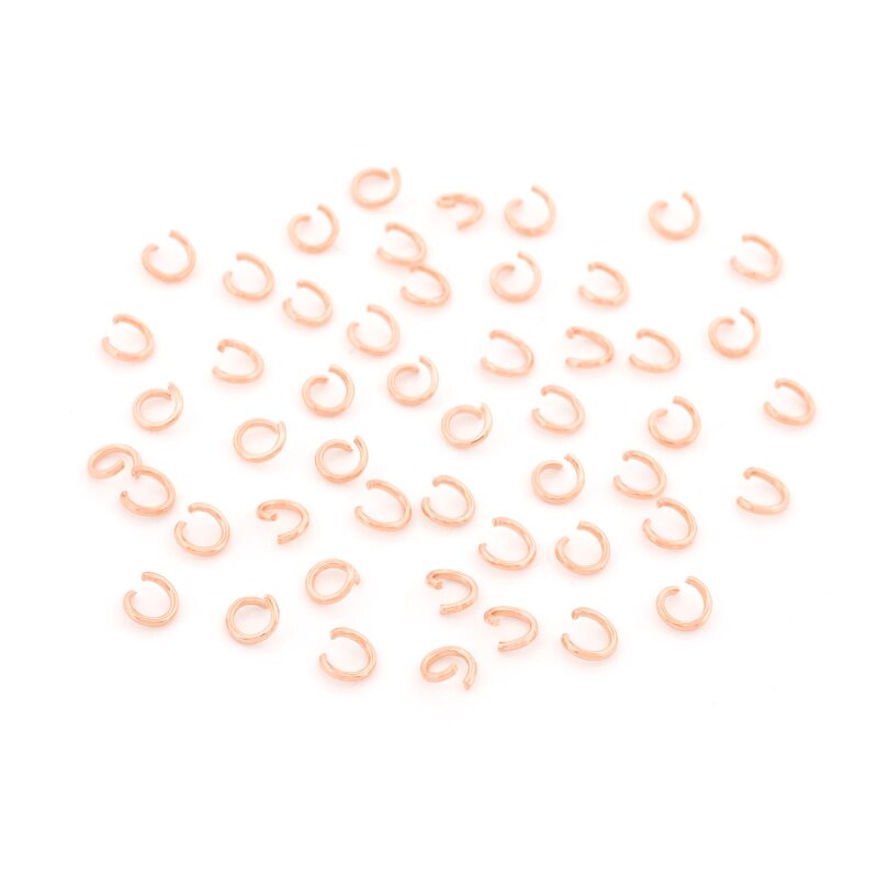 offene Biegeringe 3 mm aus 304 Edelstahl in Roségold 50 Stück