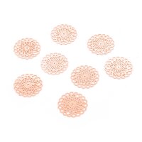 Verbinder Mandala 13 mm aus Messing in Roségold 8...