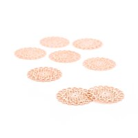 Verbinder Mandala 13 mm aus Messing in Roségold 8...