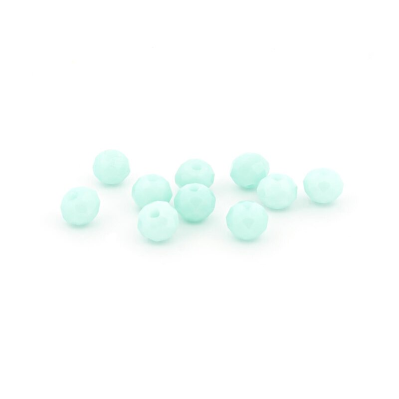 Glasschliffperlen 4 x 3,5 mm in Mint 10 Stück