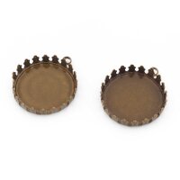 Fassungen für 20 mm Cabochons in antik Bronze 2...