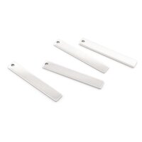 Rechteckiger Anhänger 32 x 5 mm aus 201 Edelstahl 4...